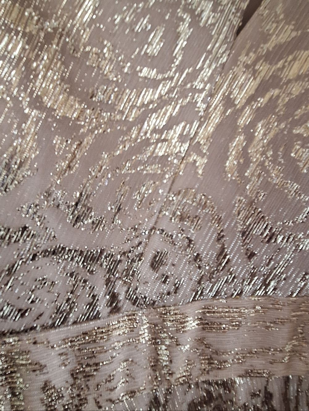 One-Shoulder Cream Brocade Evening Gown - Picture 8 of 10